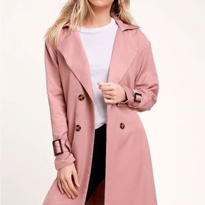 Lulus Anwen Blush Oversized Trench Coat